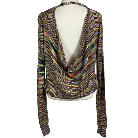 BCBGMaxazria “Ellin” Stripe Open Back Sweater, Small, Silk & Cotton - Picture 5 of 15